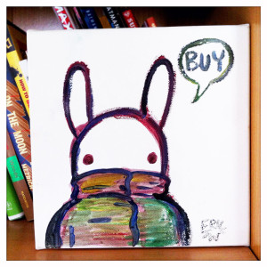 Bunny Buy water colour on canvas January 2014